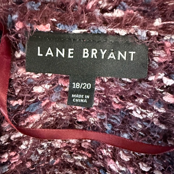 Lane Bryant Maroon Pink Long Cardigan Duster Eyelash Sweater Soft Size 18/20 - Picture 9 of 9